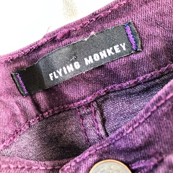 Flying Monkey Purple Stretchy Skinny Jeans (7) - Picture 3 of 7
